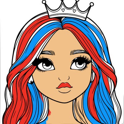 a realistic girl with a crown on