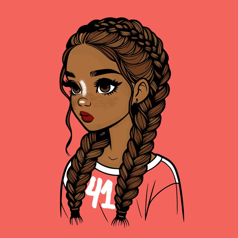 realistic girl with braids