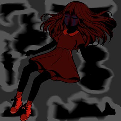 realistic girl floating