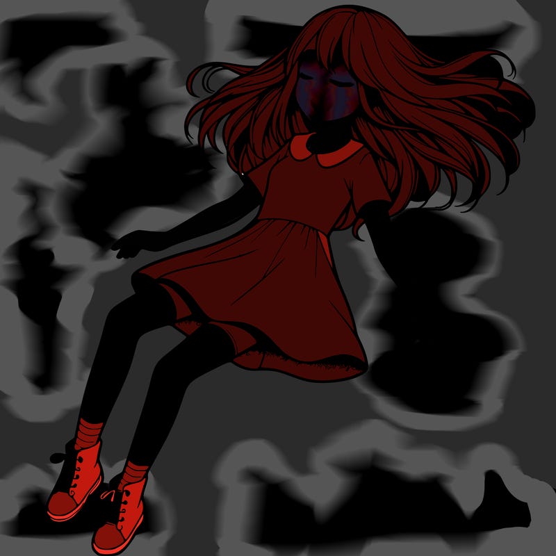 realistic girl floating
