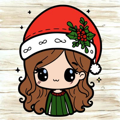 christmas hat girl