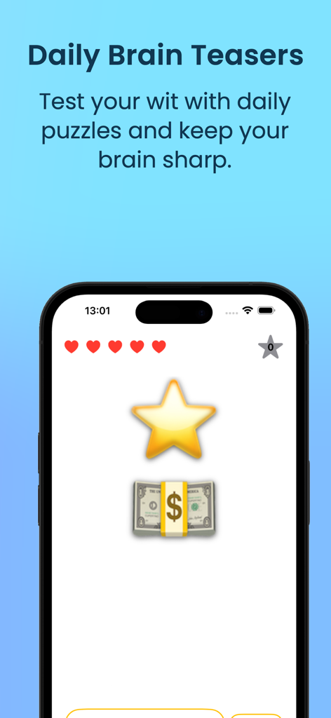Guess The Link - A mobile screen showing a daily puzzle in Guess The Link with star and money icons