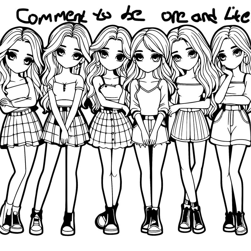 a group of girls realistic