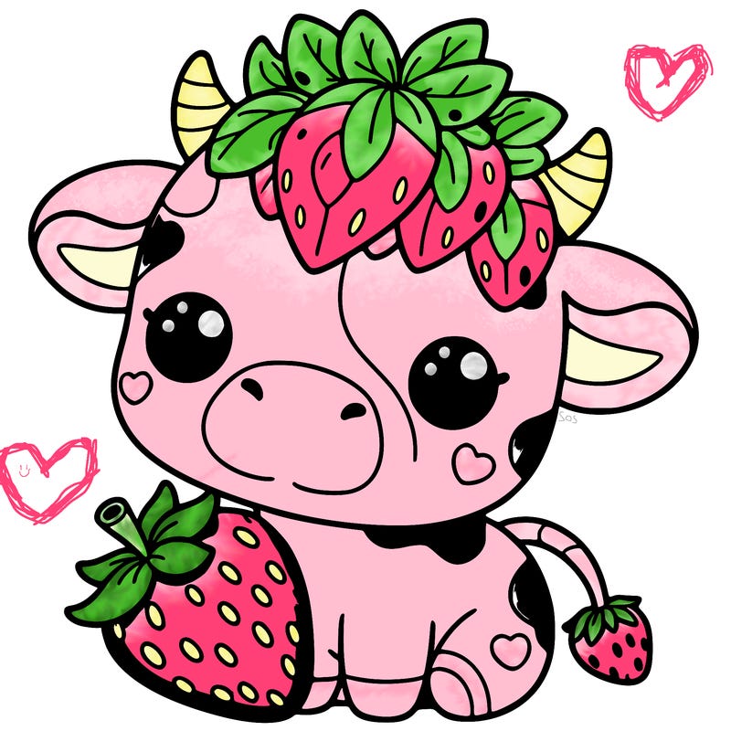 cute strawberry cow