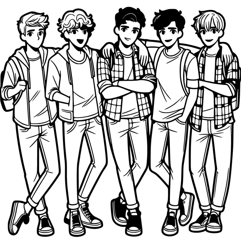 a group of friends who are teen boys