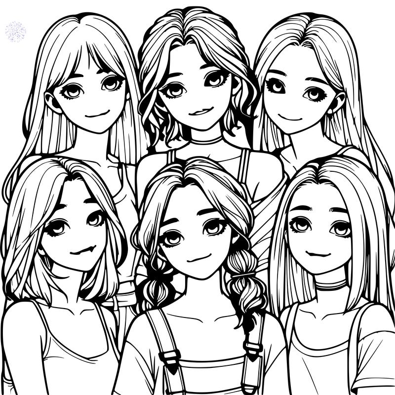 a group of girls realistic