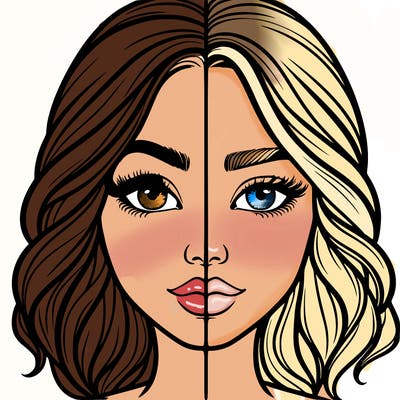 realistic girl split half