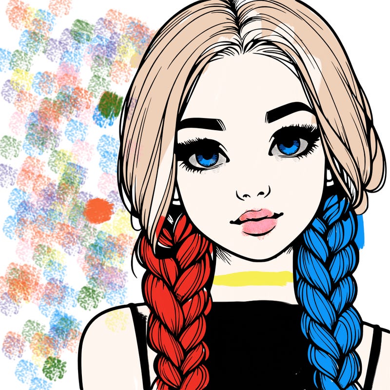 realistic girl with braids