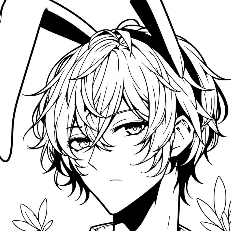 hot anime boy with bunny ears realistic