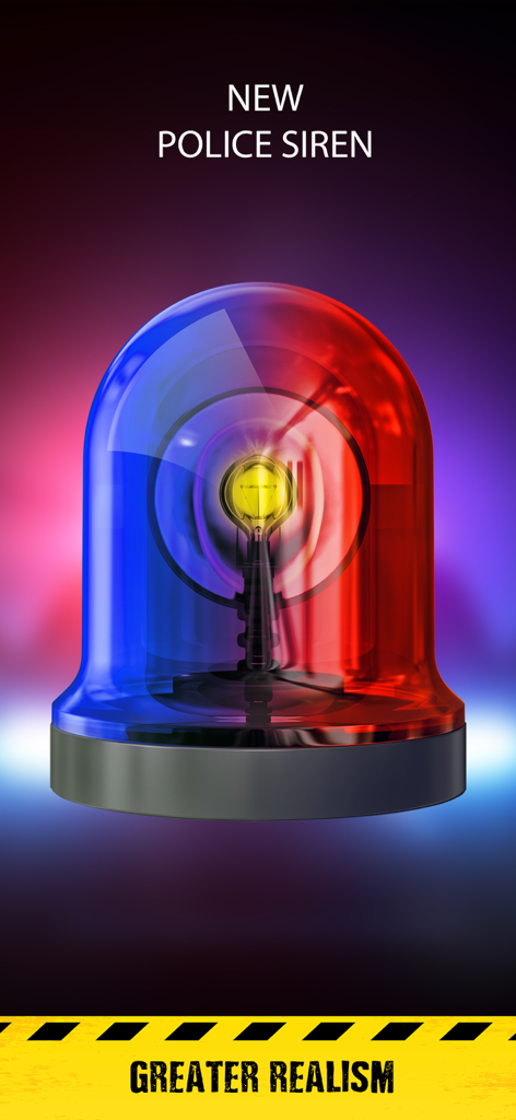 Emergency vehicle siren pro - Realistic 3D police siren beacon with red and blue lights