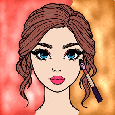 realistic person with makeup