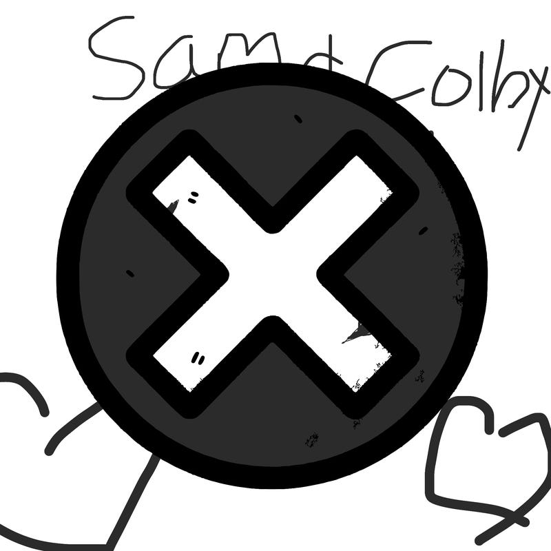 a circle with a big x in the middle