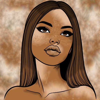 realistic woman with full lips