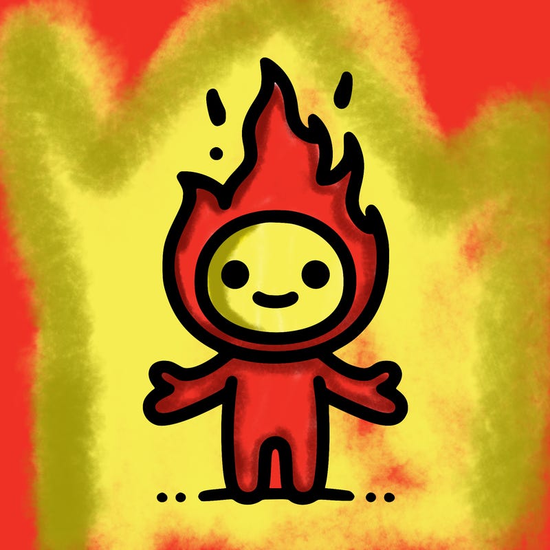 person made of fire