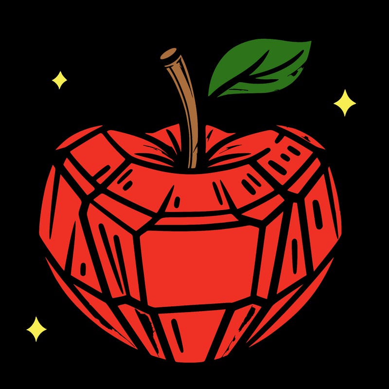 very shiny crystal apple