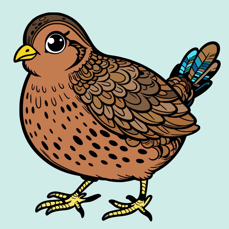 quail, big eyes, full body