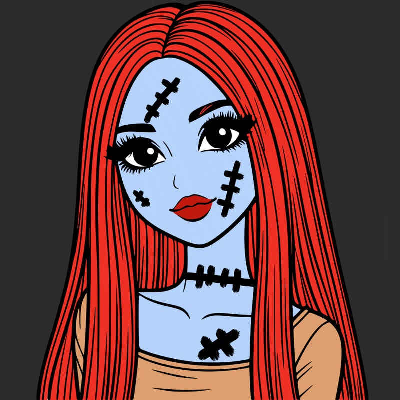 realistic girl with straight and long hair