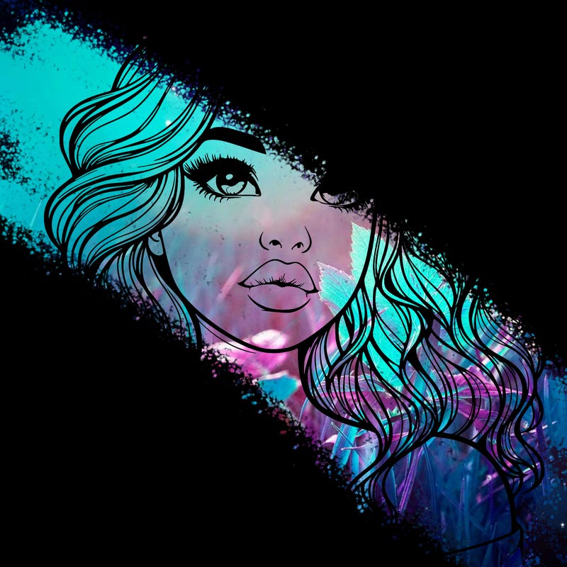 realistic girl with wavy hair and lips