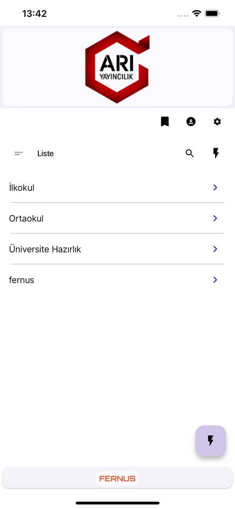 Arı Video Çözüm - Home screen of the Ari Video Cozum mobile app displaying education level categories for video solutions