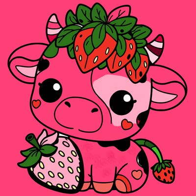 cute strawberry cow