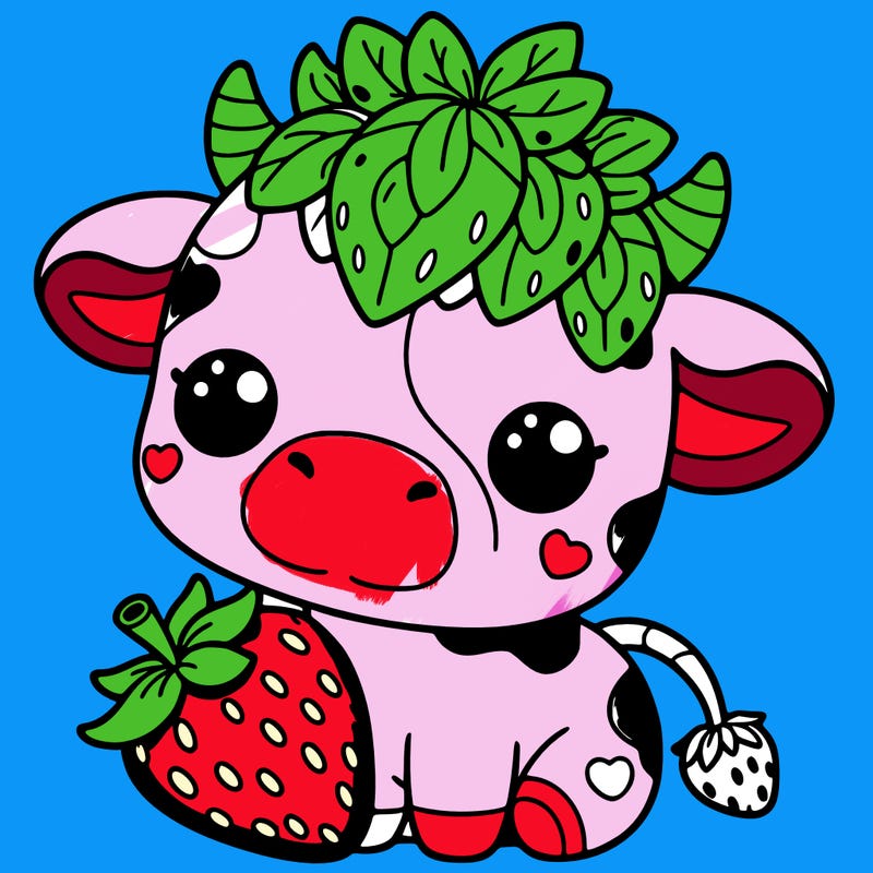 cute strawberry cow