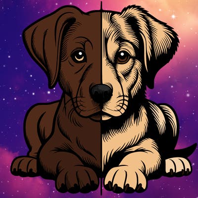 realistic dog split picture