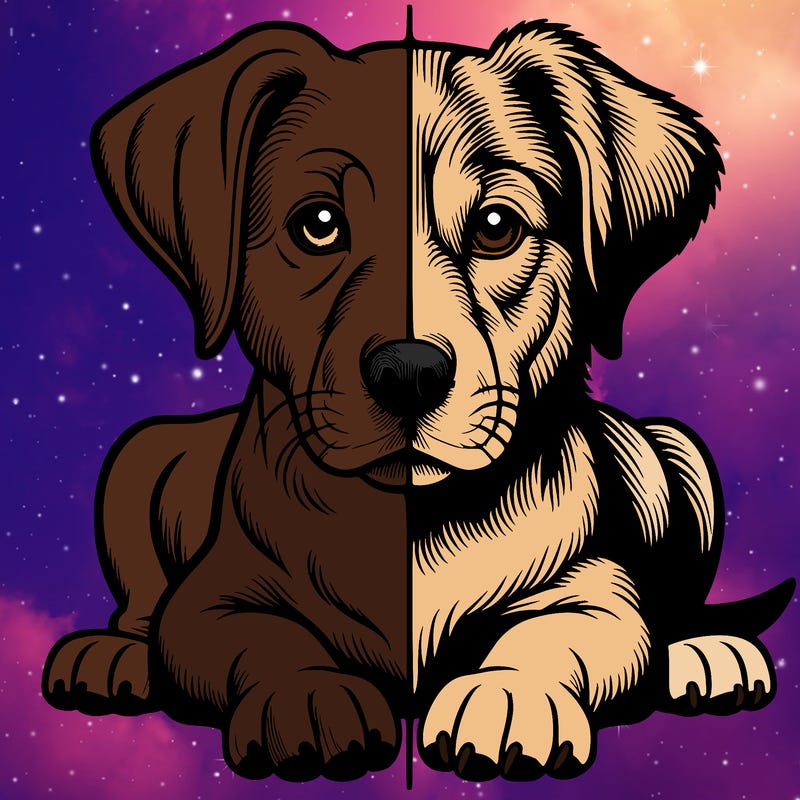 realistic dog split picture