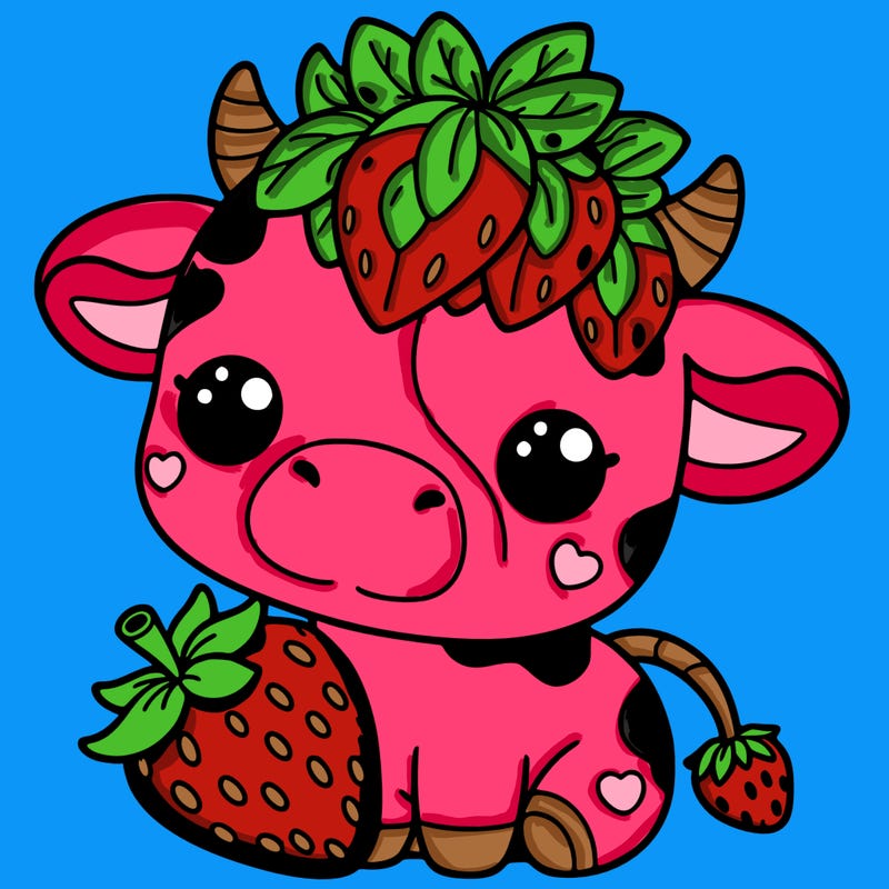 cute strawberry cow
