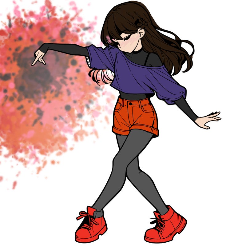 realistic girl danceing