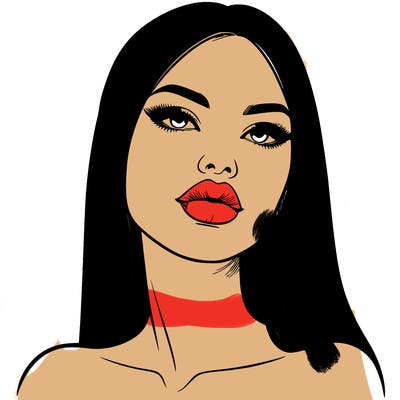 realistic woman with full lips