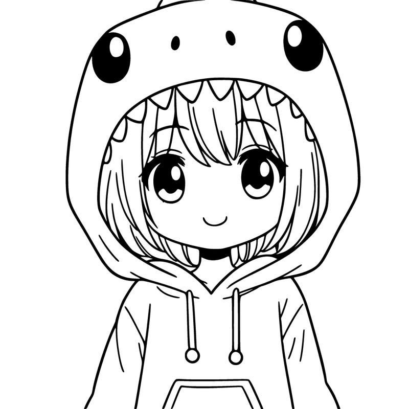 girl with dinosaur hoodie