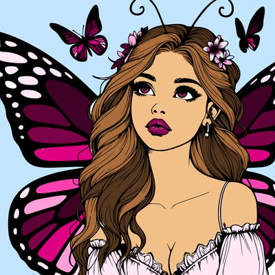 butterfly fairy realistic girl