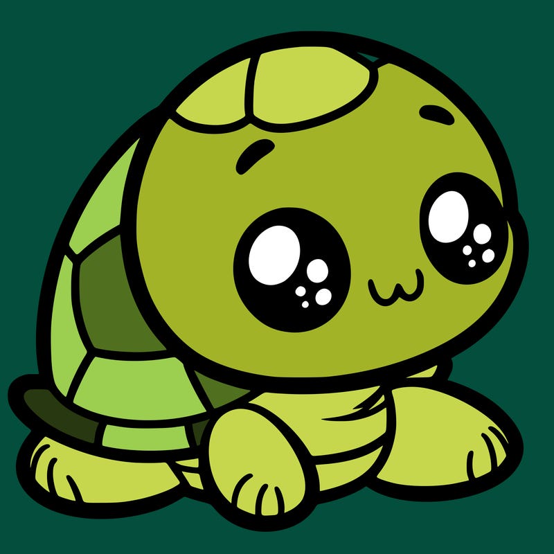 cute little animated turtle