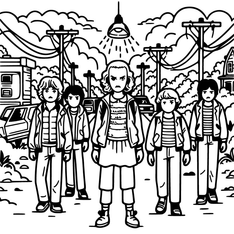 stranger things coloring page
