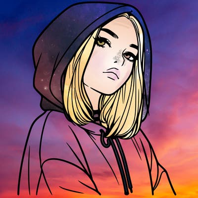 a realistic girl in a hoodie