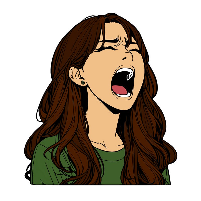 screaming realistic, girl