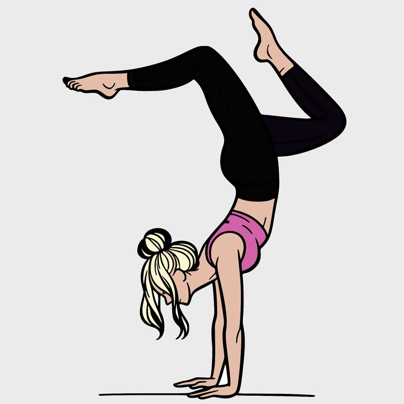 a woman doing a handstand