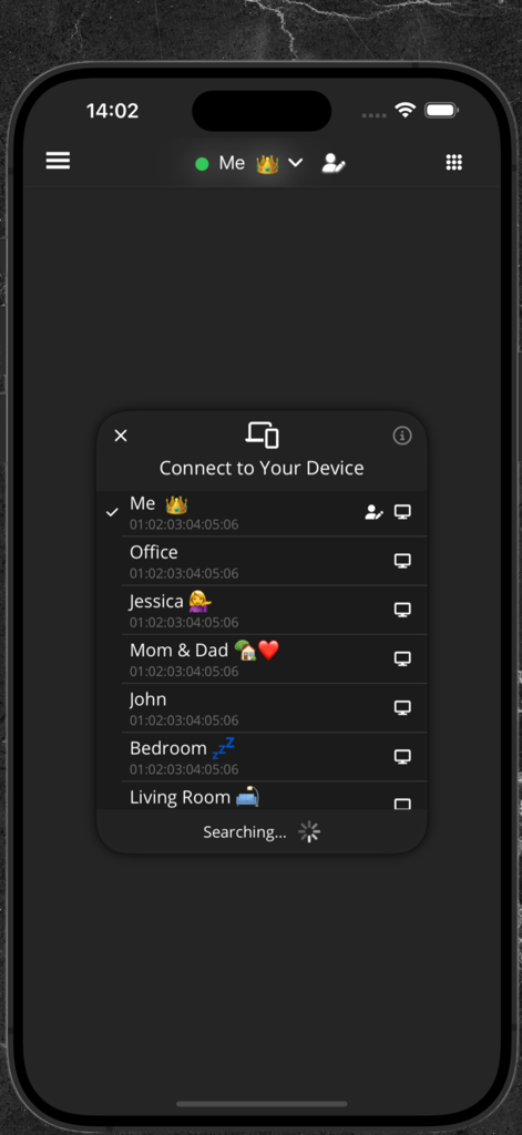 Remote For Chromecast GoogleTV - Uma lista de dispositivos Google TV e Chromecast disponíveis para conectar na interface do aplicativo de controle remoto