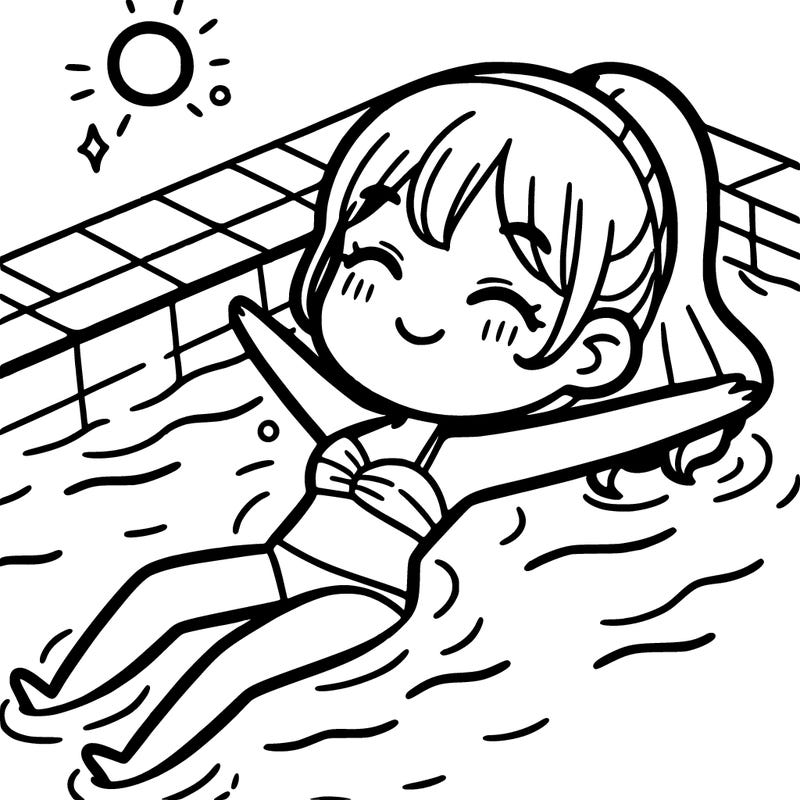 girl swimming in pool