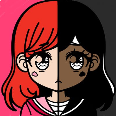 a split of a girl