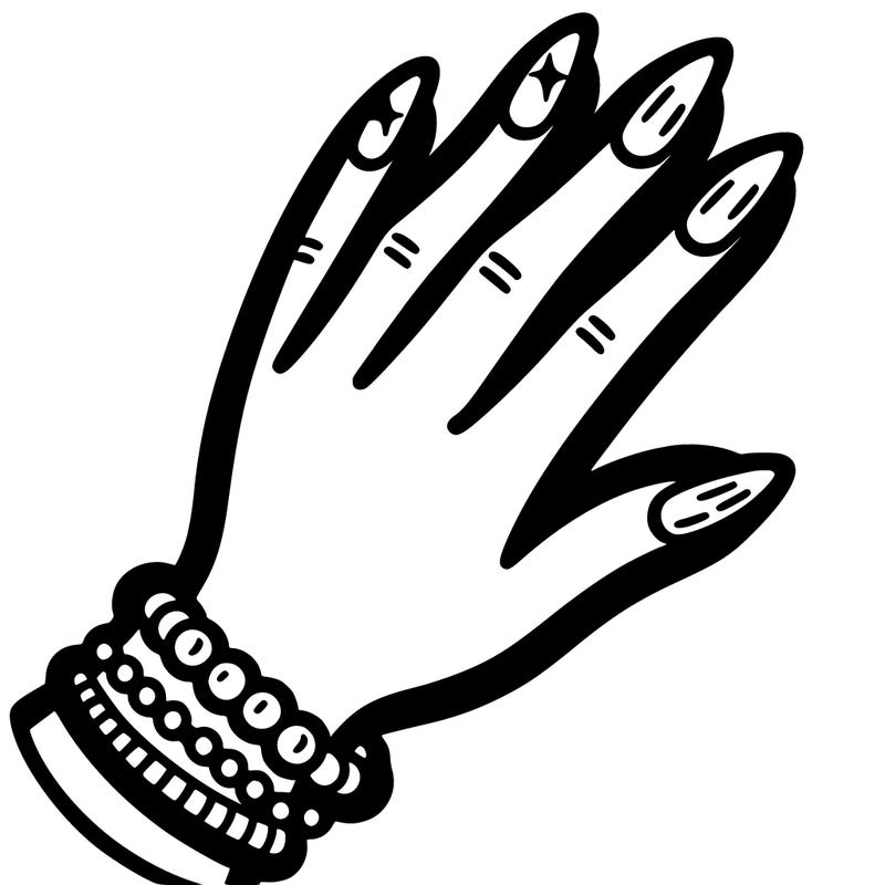 hand with nails and bracelets