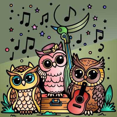 owls at a concert