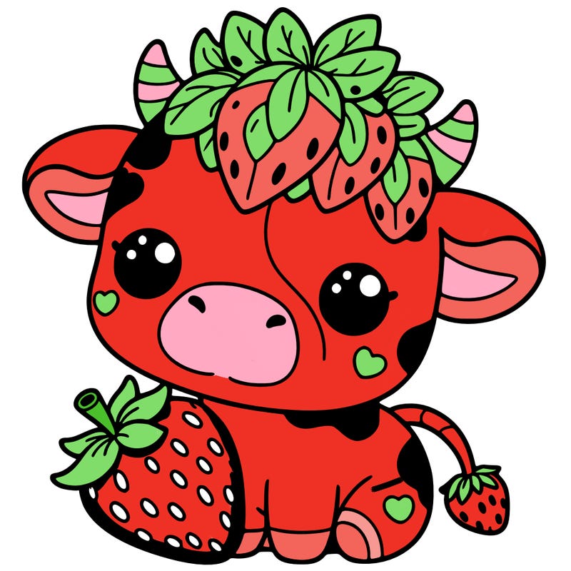 cute strawberry cow