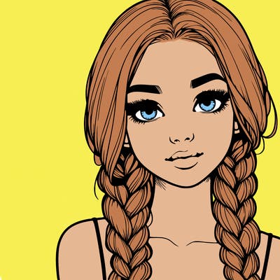 realistic girl with braids