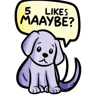 a puppy that says 5 like maybe