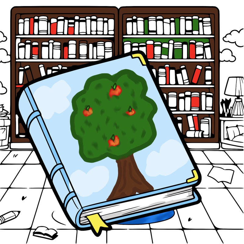 blank book at a library