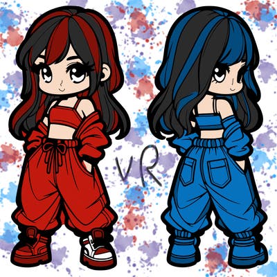 girl in crop top and baggy pants