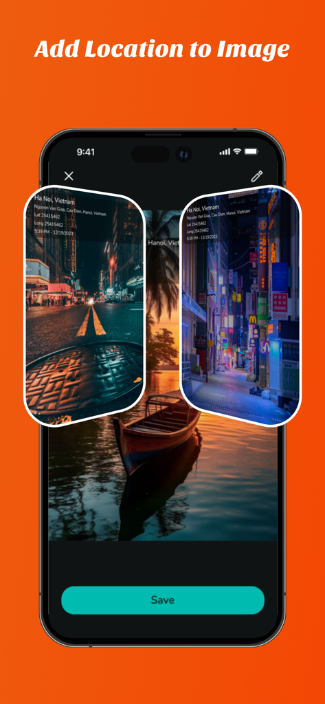 GPS Camera with Time Stamp - GPS Camera app interface showing location and time stamps added to photos