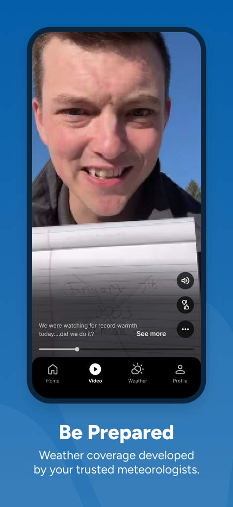 Des Moines News - We Are Iowa - Ein Meteorologe liefert eine Wettervorhersage in der Des Moines News mobilen App