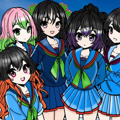group of girls manga